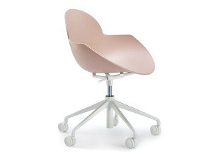 Регулируемый по высоте стул из полипропилена с колесами