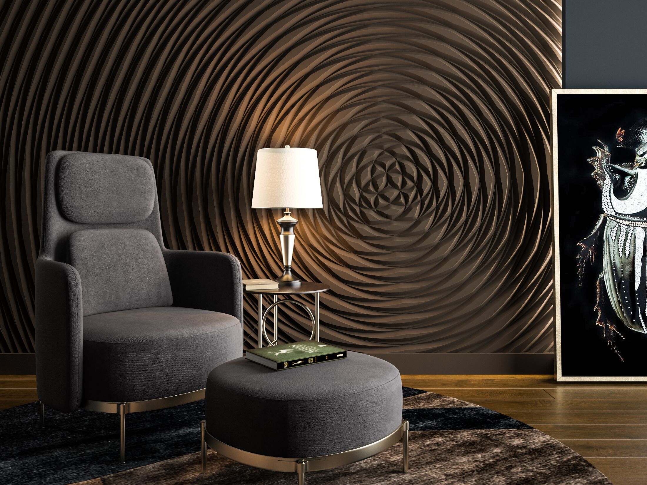 Трехмерная декоративная гипсовая панель WallDeco KAIZEN ARCH-00056383