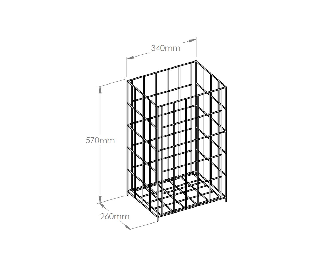 B2A Стоячая сетчатая корзина вместимостью 47 л, из стержней, покрытых полиэтиленом белого цвета Merida  - Вид №1