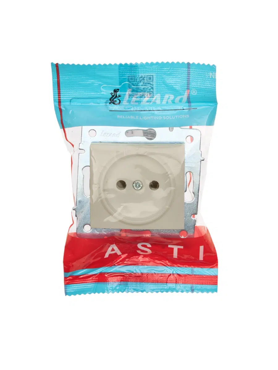 ASTI Розетка б/з ПБТ крем механизм LEZARD 7081-0388-121B