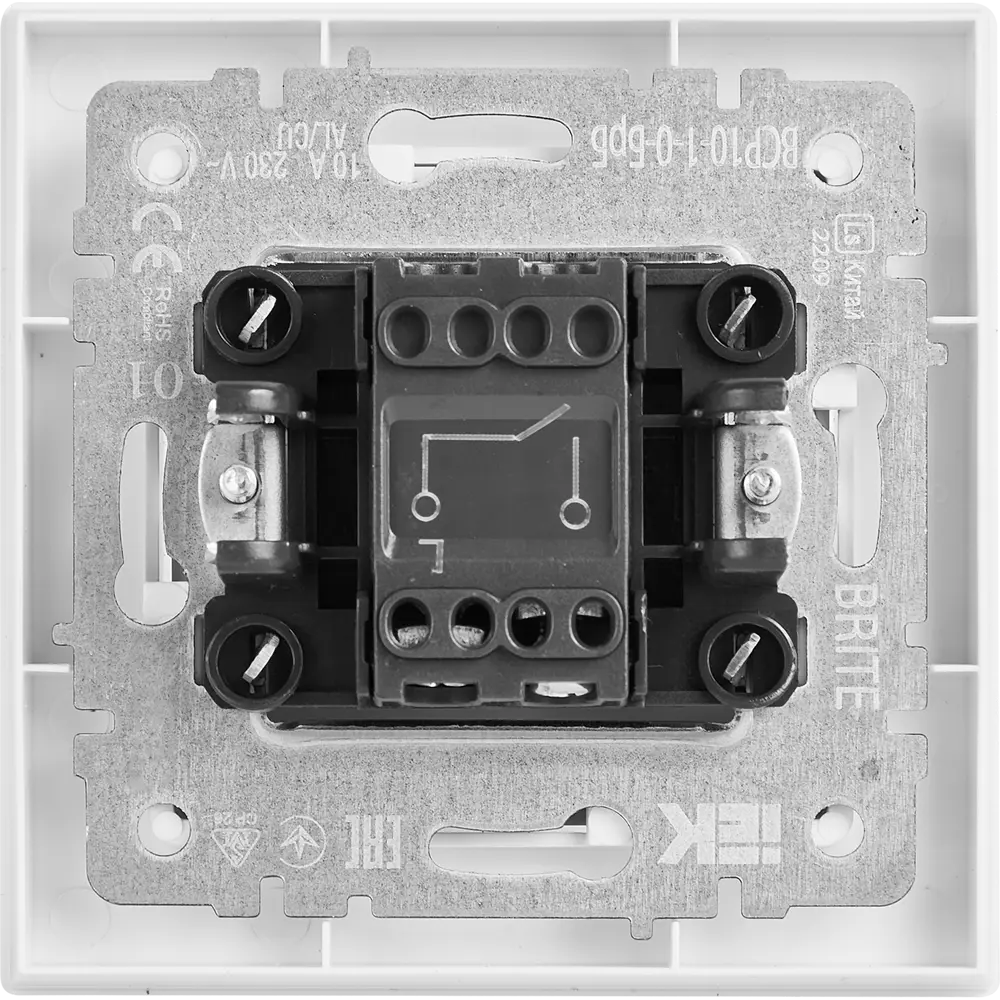 Выключатель IEK Brite одноклавишный скрытого монтажа в белом матовом исполнении 87761705 STLM-1105718 - Вид №2