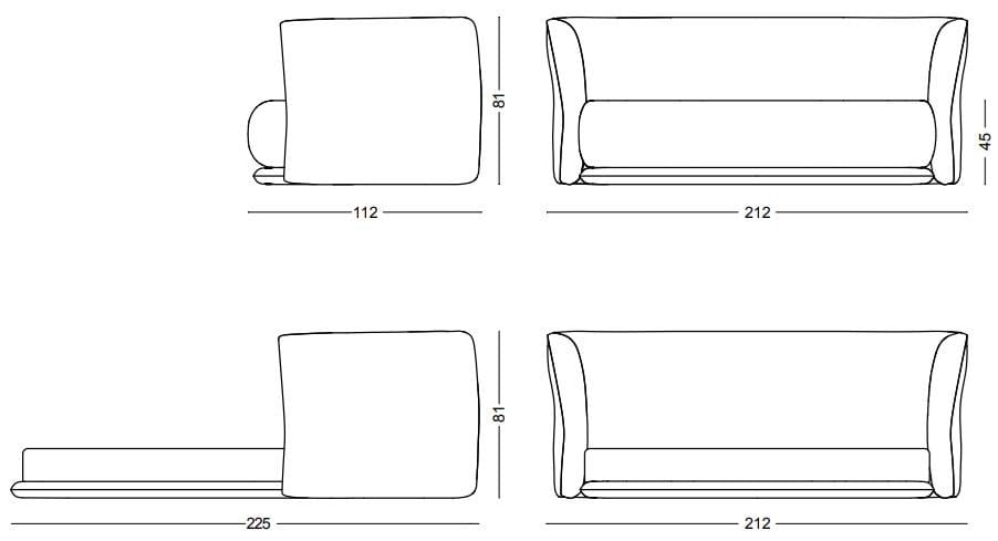 Двуспальный диван-кровать из ткани Bolzan Jill ARCH-00141678 - Вид №5