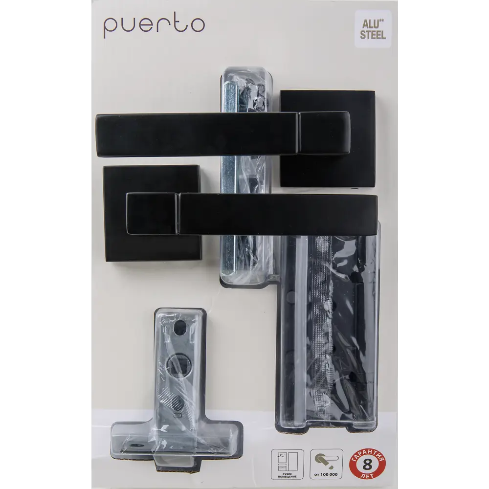 Дверные ручки Puerto SET 521-03 для классического интерьера 88824776 SET 521-03 5-45PL 2S Black STLM-1452321