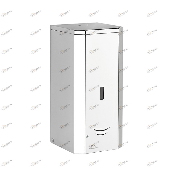 Автоматический настенный дозатор жидкого / гелевого дезинфицирующего мыла объемом 1 л. Изготовлен из нержавеющей стали AISI 304, толщиной 0,8 мм. Работает от 6 щелочных батареек AA (не входят в комплект).   Рекомендуется использовать жидкое мыло или гель Noken 100206909