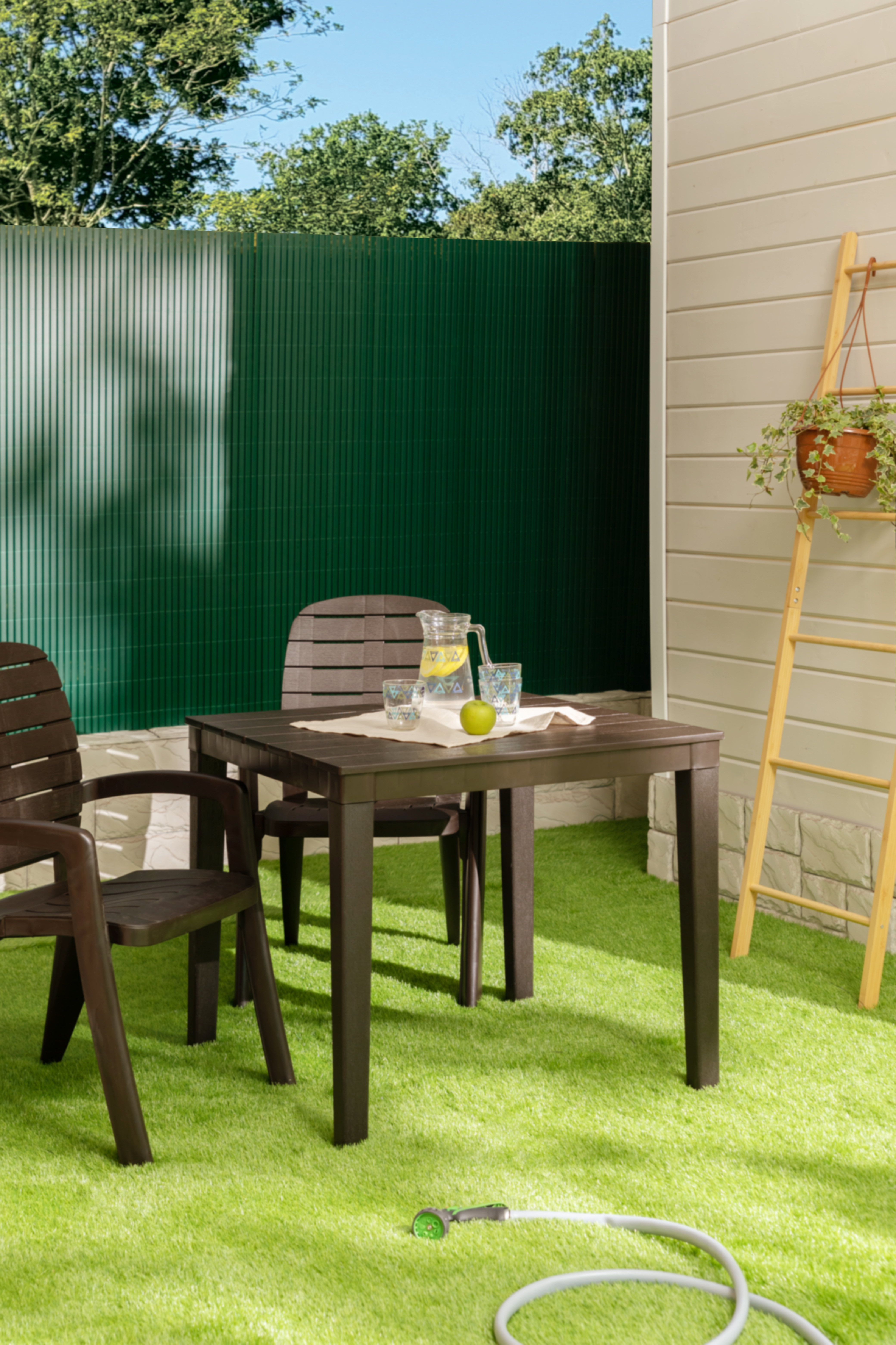 Стол садовый ЭЛЛАСТИК-ПЛАСТ «Прованс» квадратный 83×83×82 см шоколадный 82255692 STLM-0023264 - Вид №4