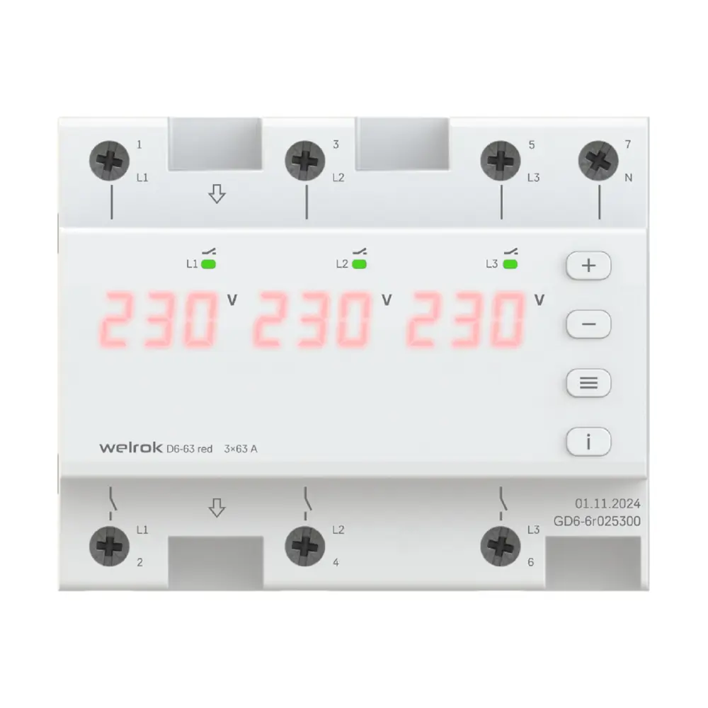 Реле напряжения Welrok D6-63 STLM-2042174