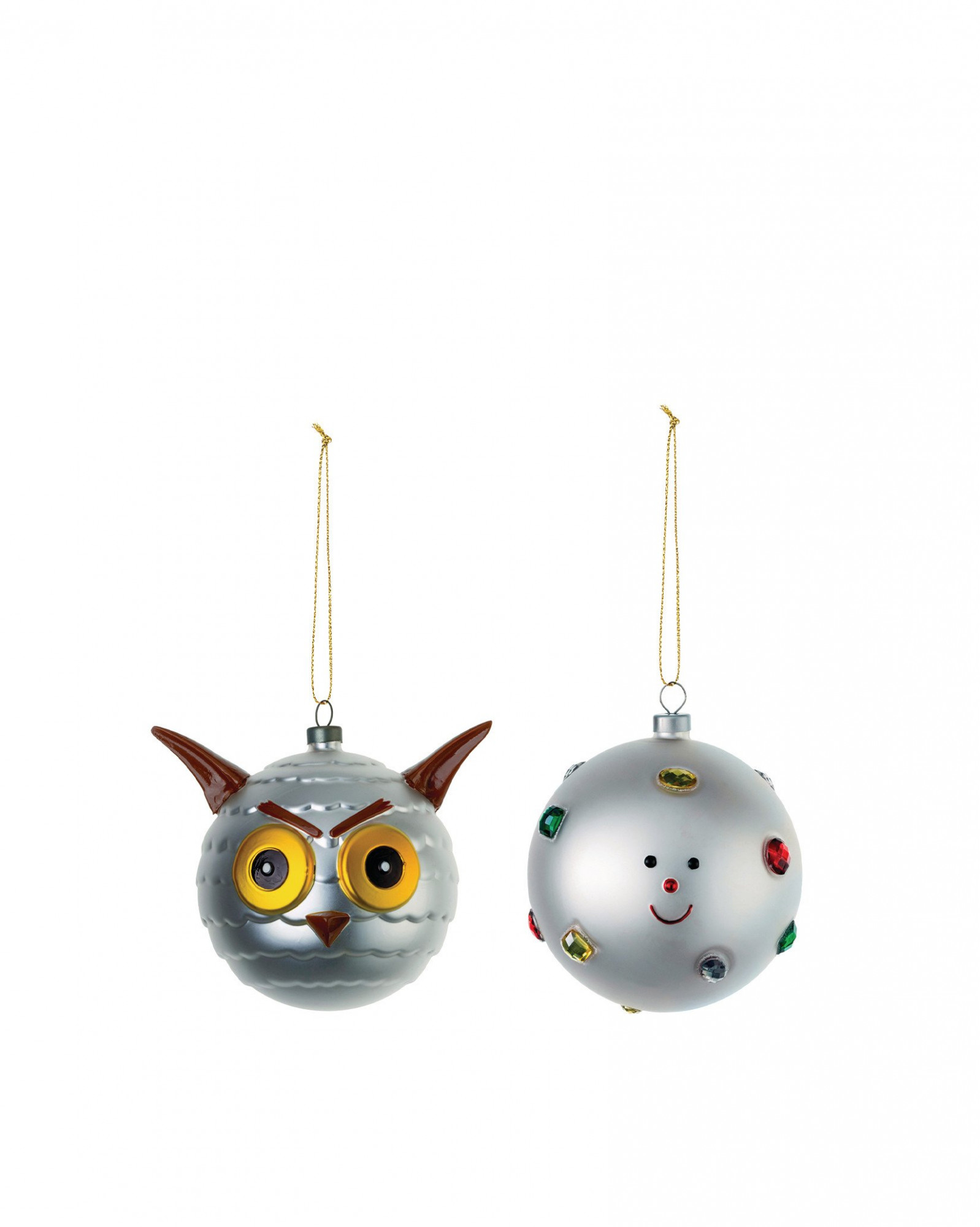 Набор из 2-х новогодних шаров Alessi Fioccodineve и Uffoguffo AMJ14SET6