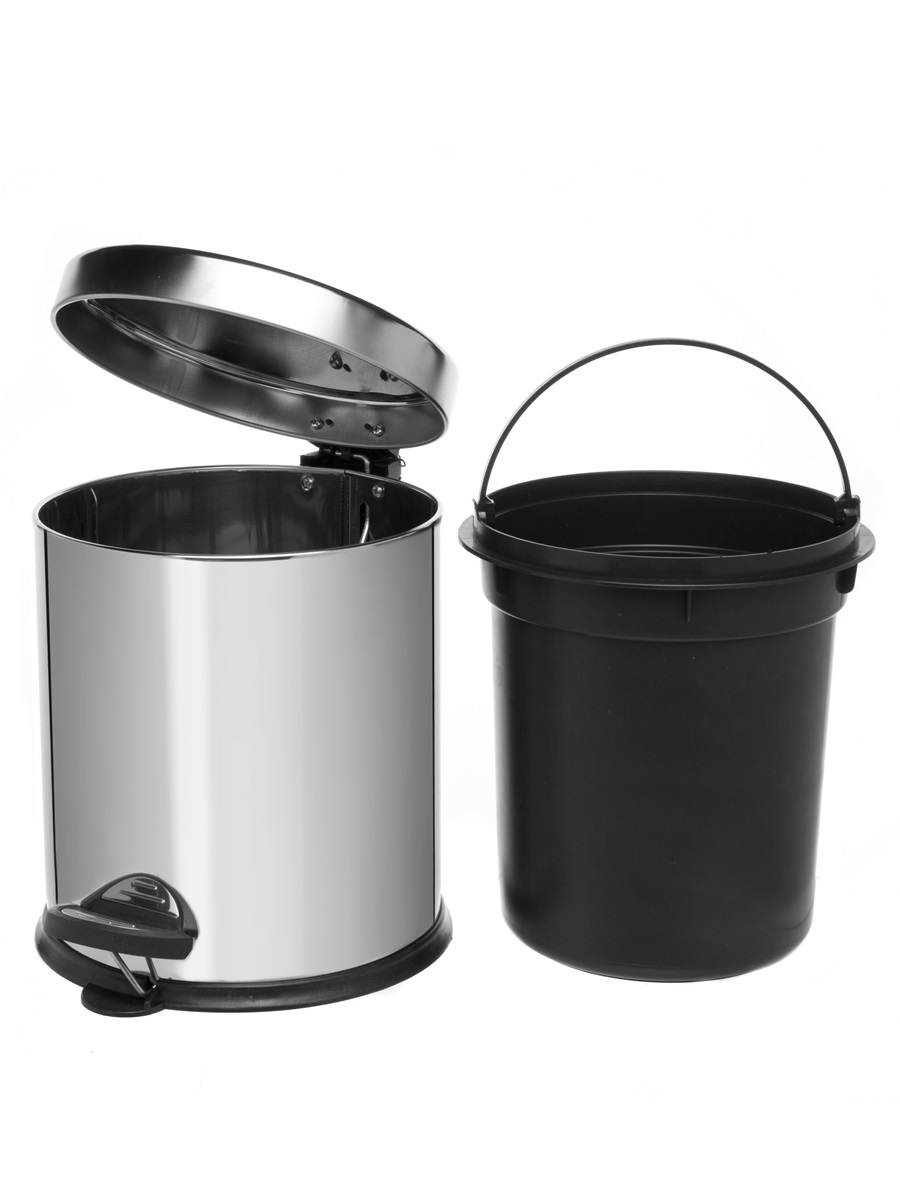 Вёдра с педалью и крышкой Cassiopea 5L Chrome NAVAKO 11503 - Вид №2