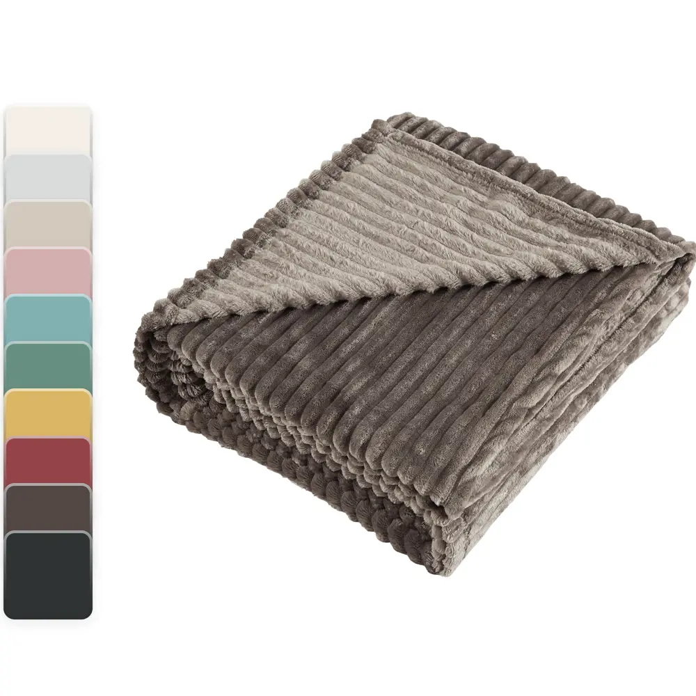 INSPIRE Плед Line Fossil 3 — уютный велсофт для интерьера 89025382 STLM-1030357