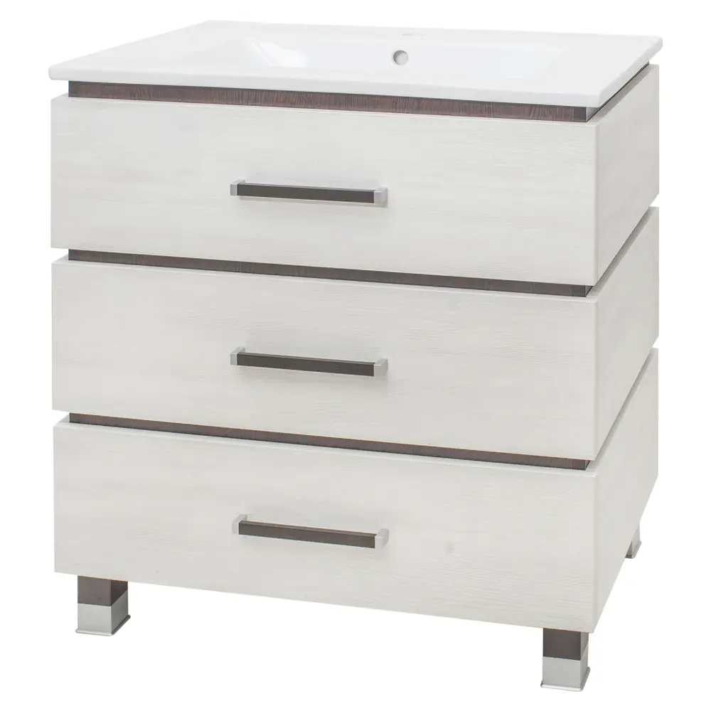 Тумба под раковину напольная Sanflor «Торонто» 75 см цвет светлое дерево STLM-2052854 - Вид №1