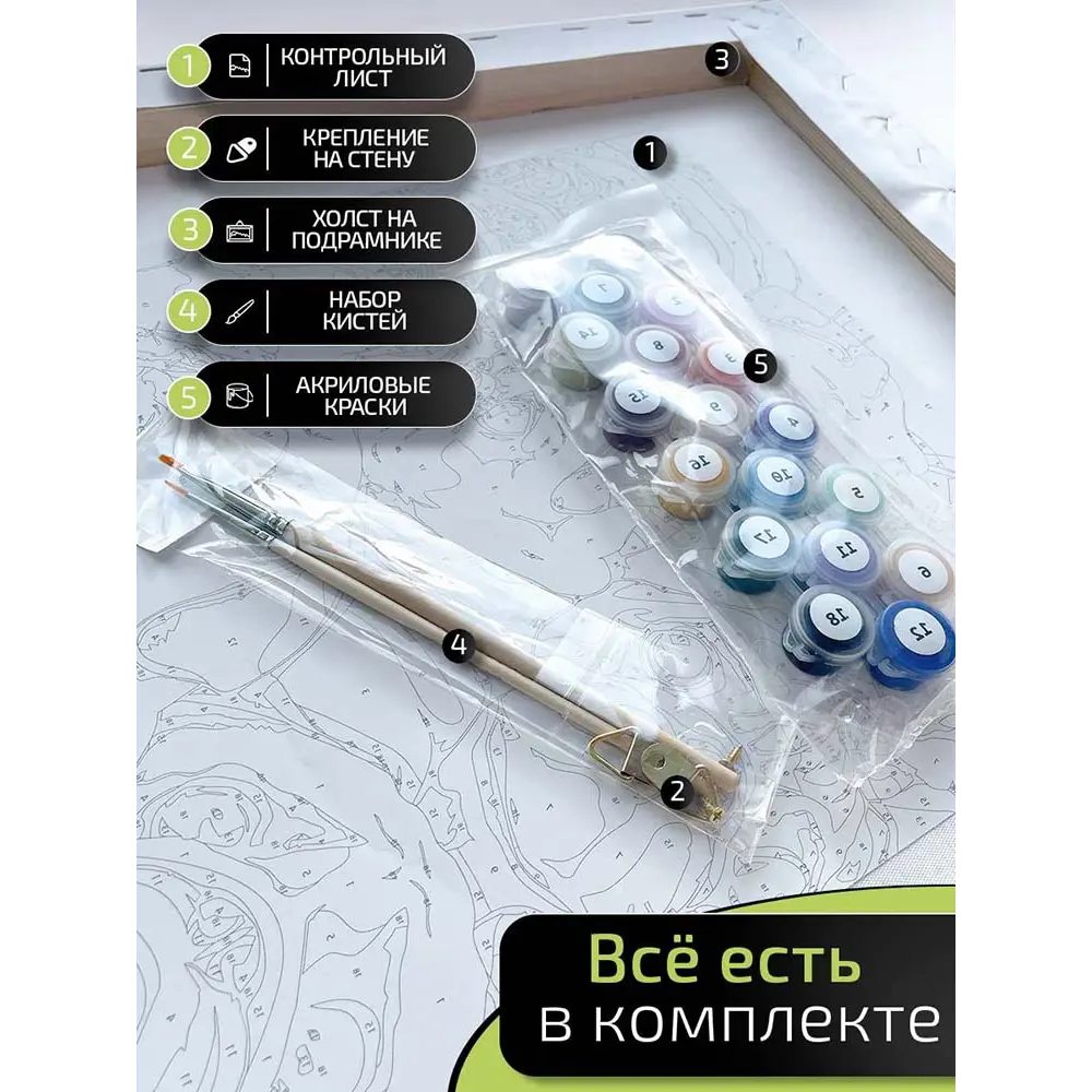Картина по номерам Fbrush Хаски в душе 40x50 см STLM-2197225 - Вид №4