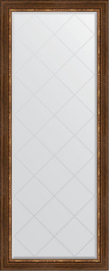 BY 6319 Зеркало напольное с гравировкой в багетной раме - римская бронза 88 mm EVOFORM Exclusive-G floor