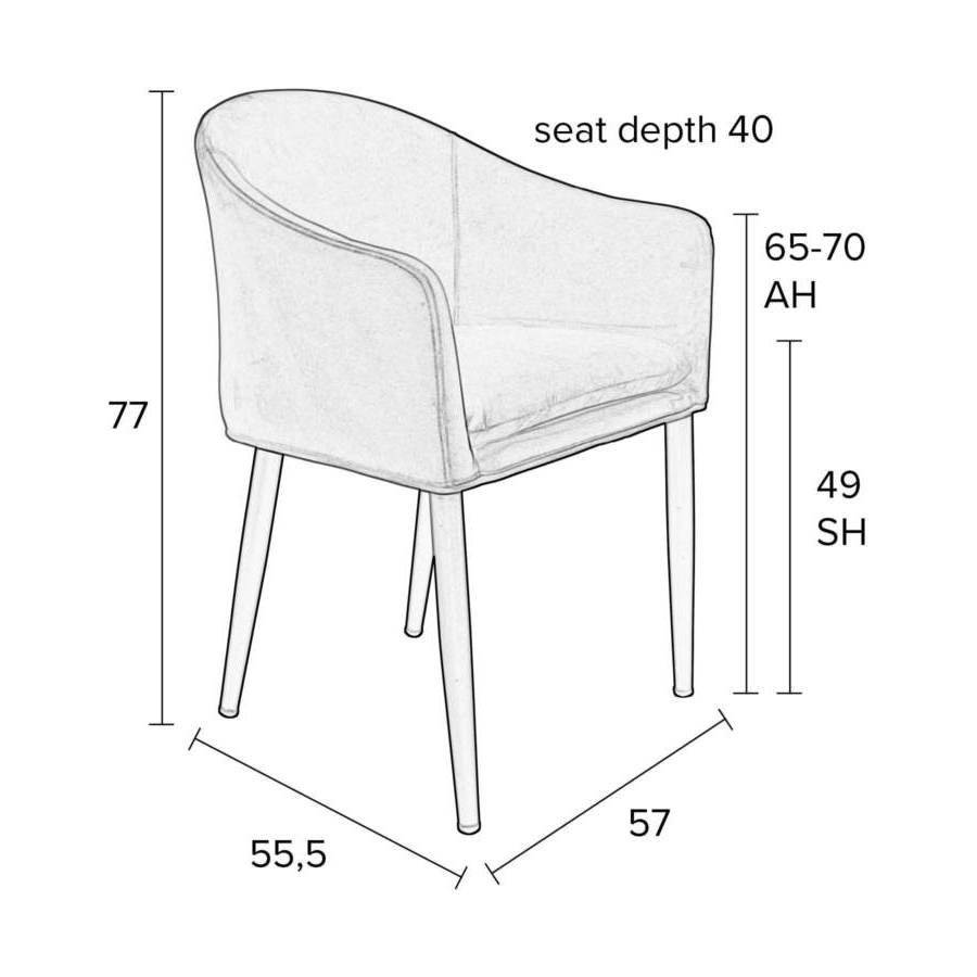 Кресло Catelyn черное White Label Living 1200161 - Вид №9