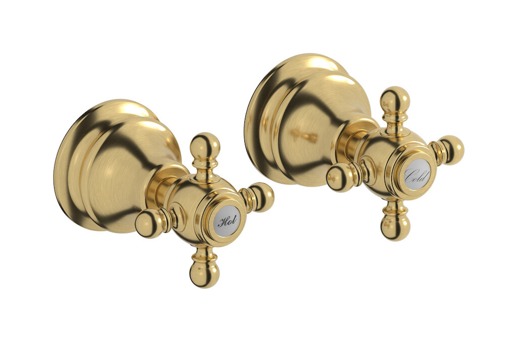 Встроенный смеситель для душа на 2 отверстия на 1 потребителя. WE ARE IB hr400os Brushed Gold Hermes