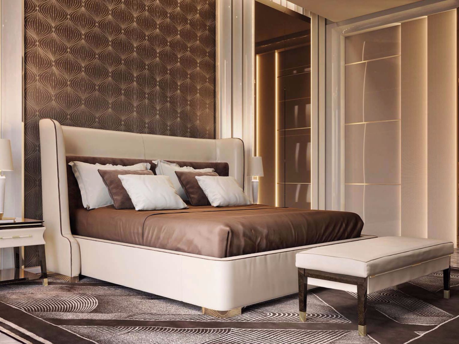 Кожаная двуспальная кровать для отеля Turri ARCH-00033723 - Вид №1