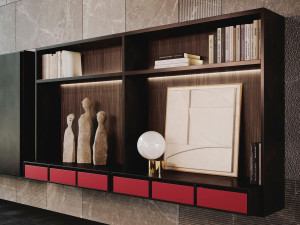 Дневной подвесной книжный шкаф с освещением