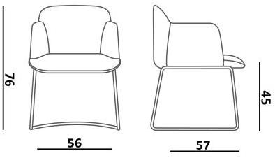 Quinti Sedute Санный стул с обивкой из ткани Deep sun-id-1440524 - Вид №8