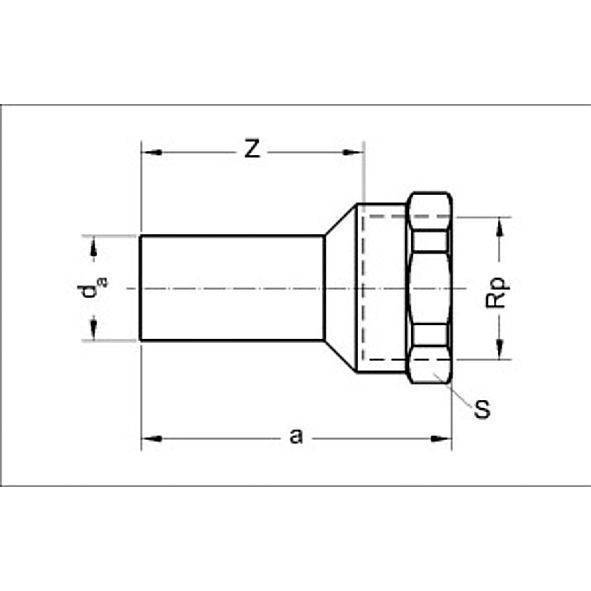 124246G1512 SANHA 24246G SANHA-Therm переходная вставка НПр-ВР 15ax1/2 мм  - Вид №1