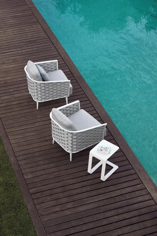 1 мест. белый веревка 45мм серебристая Manutti Cascade MNST751 - Вид №5