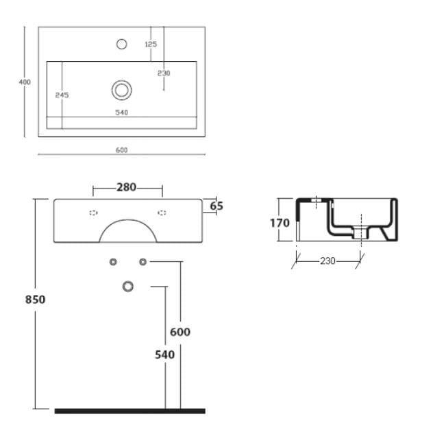 Прямоугольная раковина из травертина Galassia MATERIA ARCH-00110711 - Вид №2
