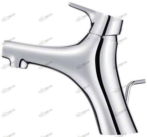 JUSTIME Смеситель для раковины, однорычажный, из хромированной латуни, с автоматическим сливом Nature 6927-90-81cp