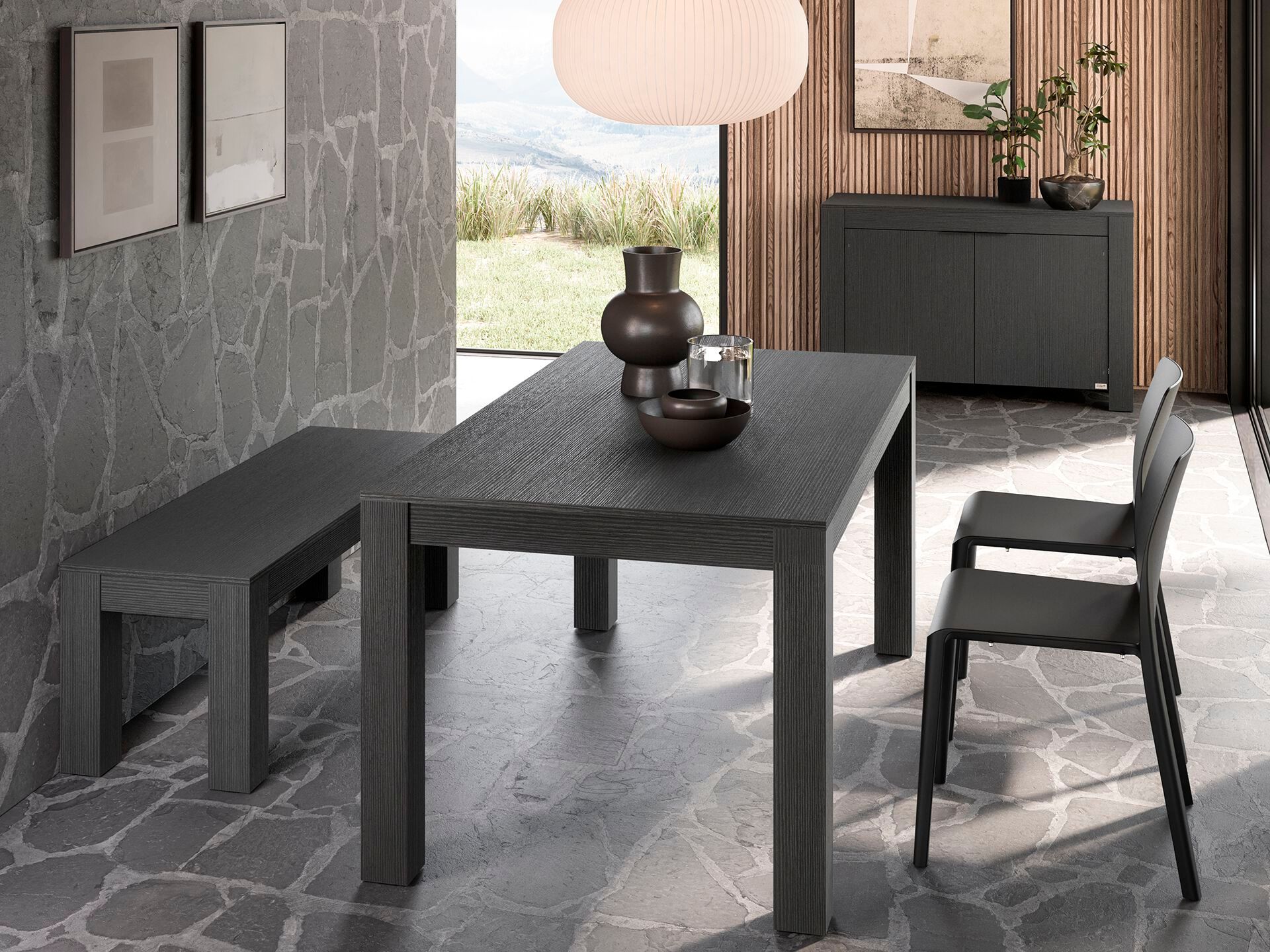 Скамейка из черного ясеня Mobili Fiver Rachele ARCH-00127762 - Вид №3