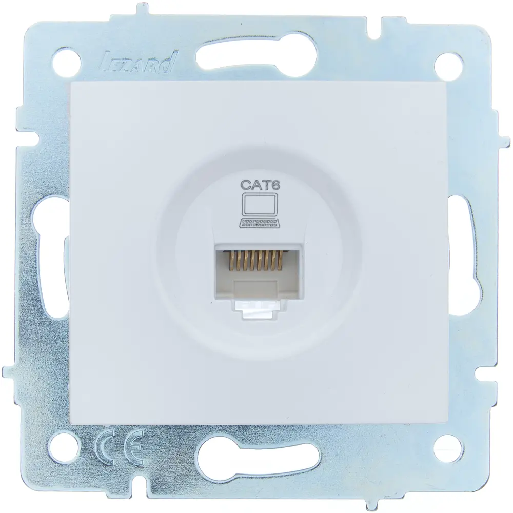 Розетка компьютерная встраиваемая Lezard Asti без заземления cat 5е цвет белый STLM-2168392