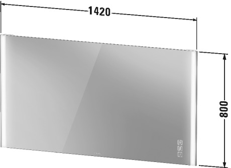 XV70460B2B2 Зеркало с подсветкой, версия "Icon" Серии/XViu #XV7046 1420 x 40 мм Black Matt Duravit - Вид №1