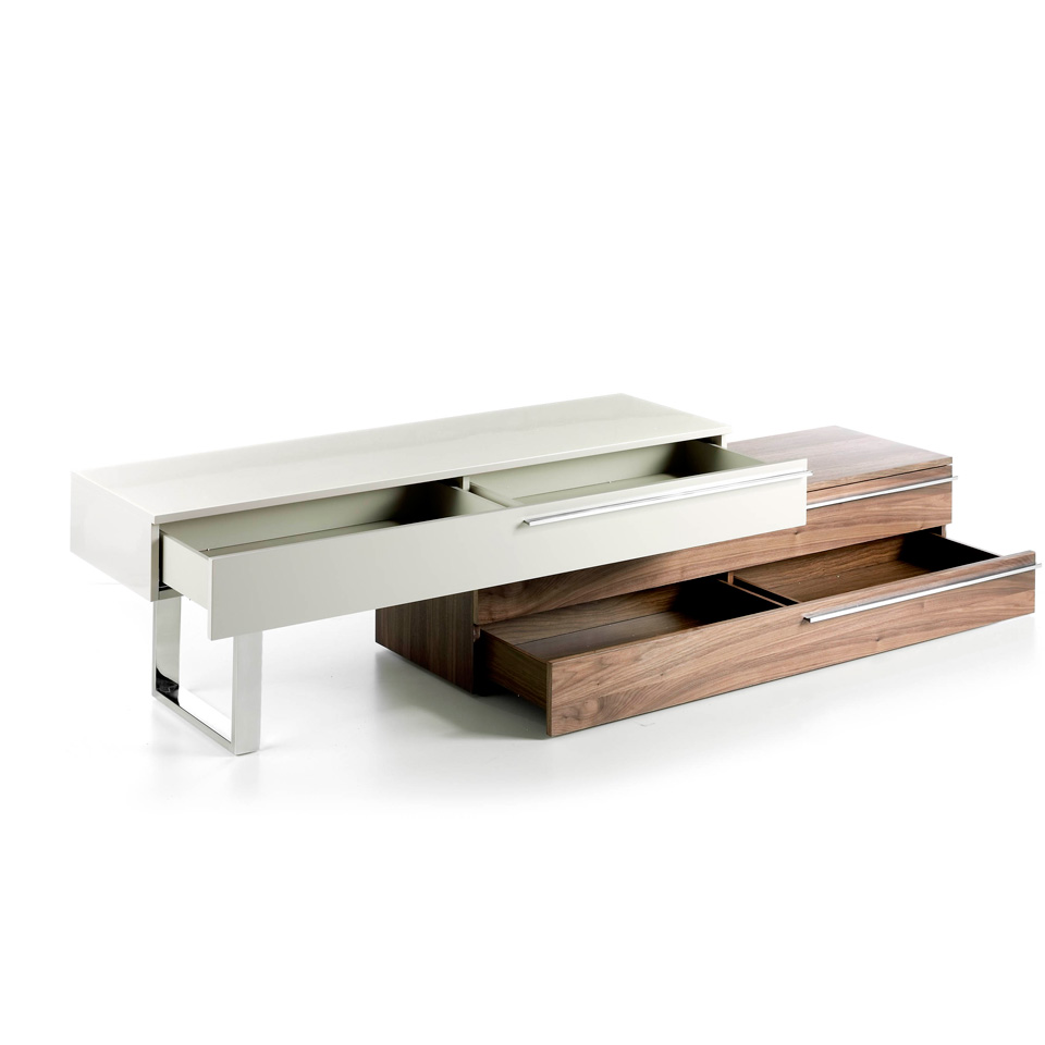 Тумба под телевизор бело-коричневая CPM5336 от Angel Cerda ANGEL CERDA WYATT ОТ LA FORMA (EX JULIA GRUP) 321298 Белый;коричневый  - Вид №1