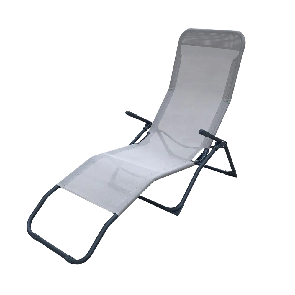 Шезлонг складной Naterial Fiesta 142x60x99 см сталь/ текстилен бежевый 82575556 STLM-2066965 Santreyd  - Вид №1