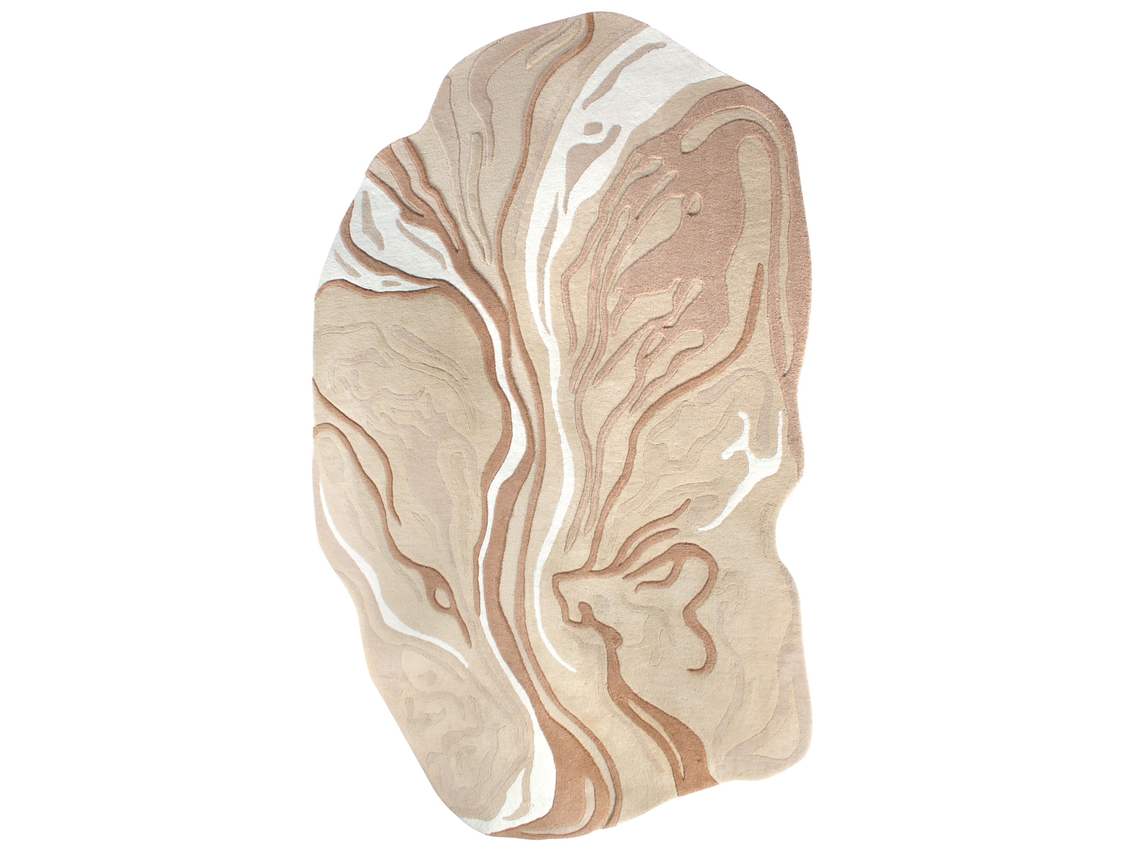 Шерстяной и вискозный ковер Biobject MINERAL BEIGE ARCH-00096064