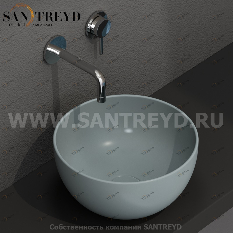 B6T30BL Накладная раковина на столешницу  круглая Ceramica Globo T-EDGE