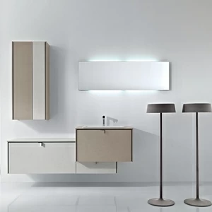 Комбинация ванной комнаты PV18 в отделке Net Ceramica /Lino / Canapa MILLDUE PIVOT