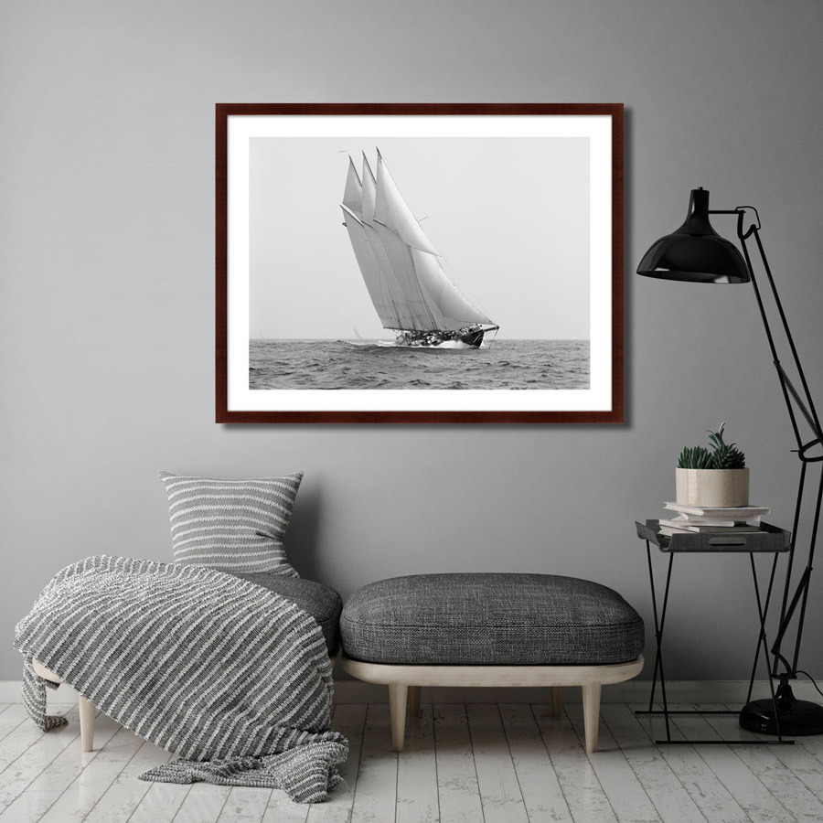 Картина черно-белая 80х100 см Wilson Marshall's Schooner Atlantic, 1904г. КАРТИНЫ В КВАРТИРУ  00-3894705 Белый;черный  - Вид №2