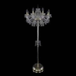 Торшер хрустальный на 8 ламп 160х57 см нежное золото Bohemia Ivele 1409T2/8/195-160/G BOHEMIA IVELE СВЕЧА 00-3889349 Золото;прозрачный