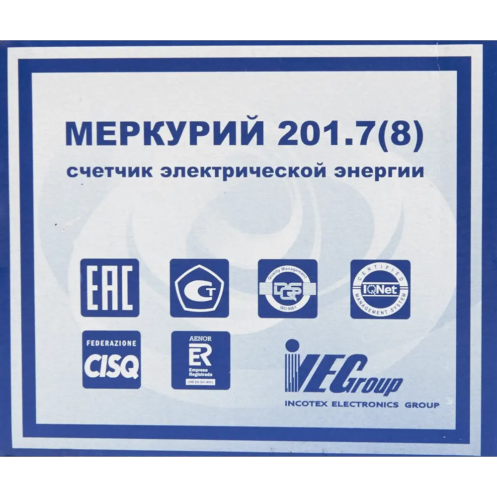 Счетчик электроэнергии МЕРКУРИЙ 201.7 для точного учета потребления 82171221 STLM-0021056 - Вид №3