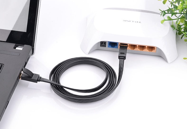 GCR-LNC616-3.0m патч-корд prof плоский прямой 3.0m, utp медь кат.6, черный, позолоченные контакты, 30 awg, ethernet high speed 10 гбит/с, rj45, t568b Greenconnect Santreyd  - Вид №8