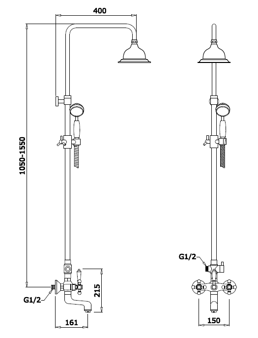 GZ 25068 Душевая система Ganzer Хром Ganzer Германия 13904 - Вид №2