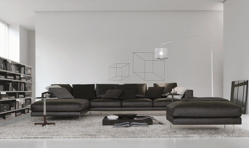 JESSE Кожаный диван на санках с шезлонгом Brian sun-id-1508349 - Вид №2