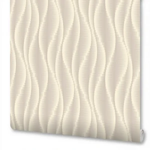 Обои NEW AGE Tempo бежевые флизелиновые с геометрическим узором 89389773