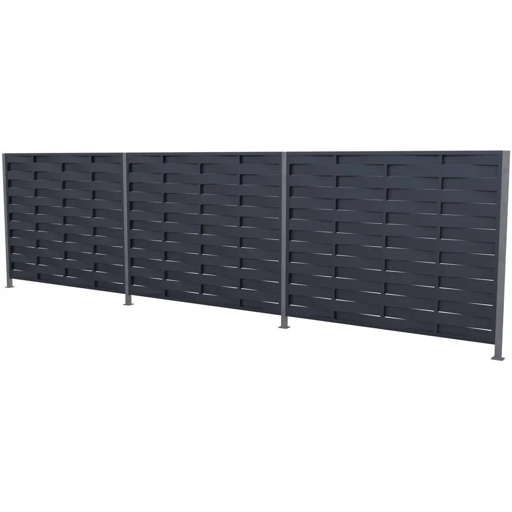 Santreyd Утес - Забор-жалюзи графит 2×2.5 м с шахматным плетением 88698251 нет STLM-0953057 - Вид №5