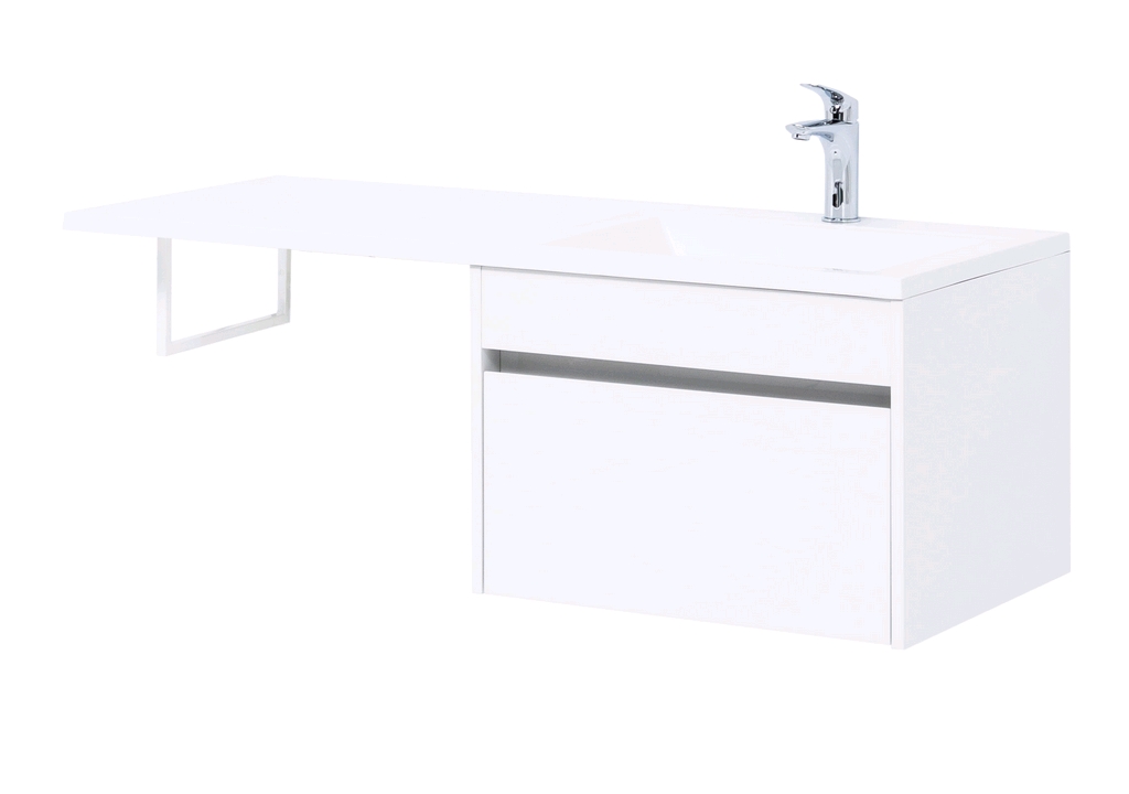 Тумба с раковиной Aquanet Токио 120 R белый (подвесная, 1 ящик) 0023691600235500 - Вид №7