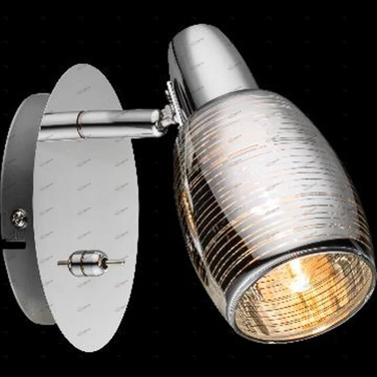 Спот настенный с металлическим плафоном хром Carson 54986-1 GLOBO CARSON 00-3927042 Хром Ceramica Globo 