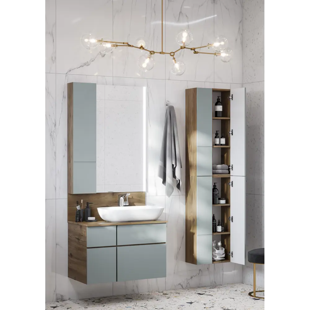 Шкаф подвесной Aquaton Мишель 86.4 см цвет зелено-голубой STLM-2141784 - Вид №3