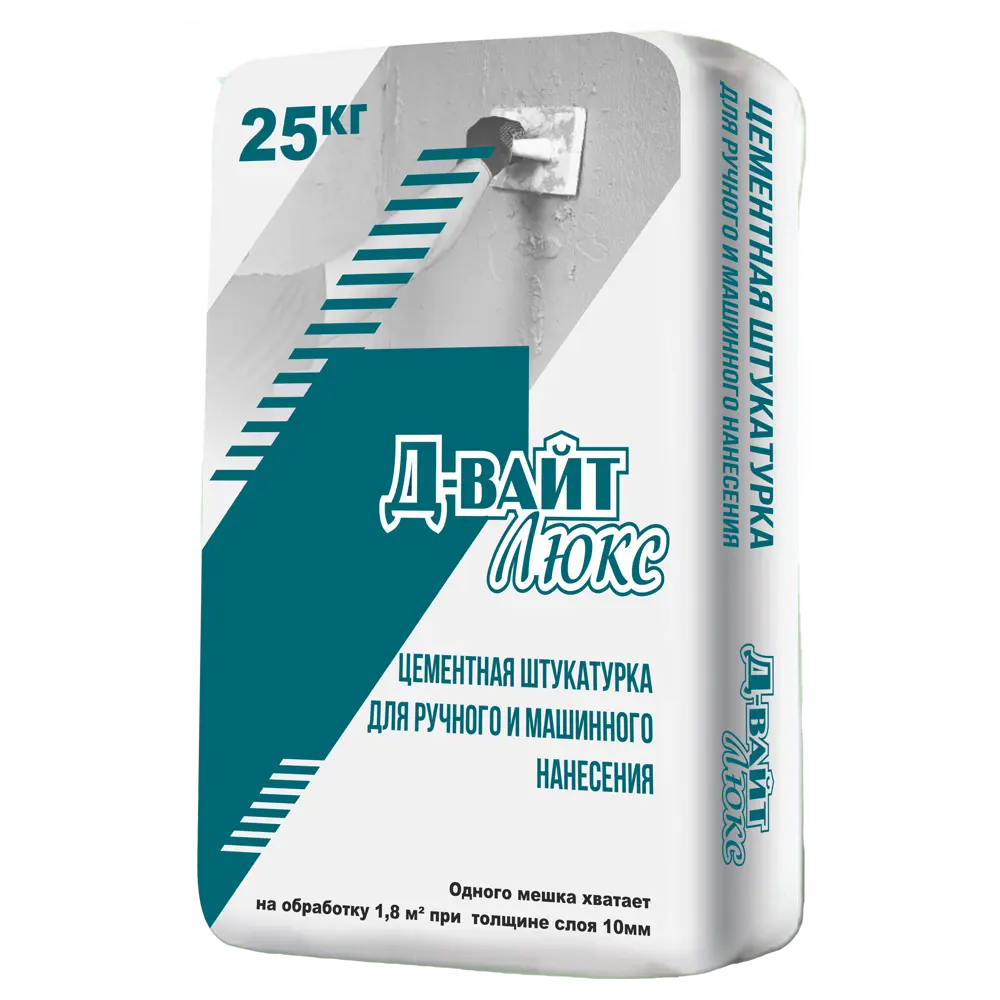 Штукатурка цементная механизированная Д-Вайт Люкс 25 кг 84534432 STLM-2115516 