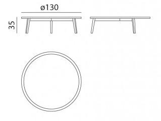 Gervasoni Низкий круглый деревянный журнальный столик Gray sun-id-1424264 - Вид №8