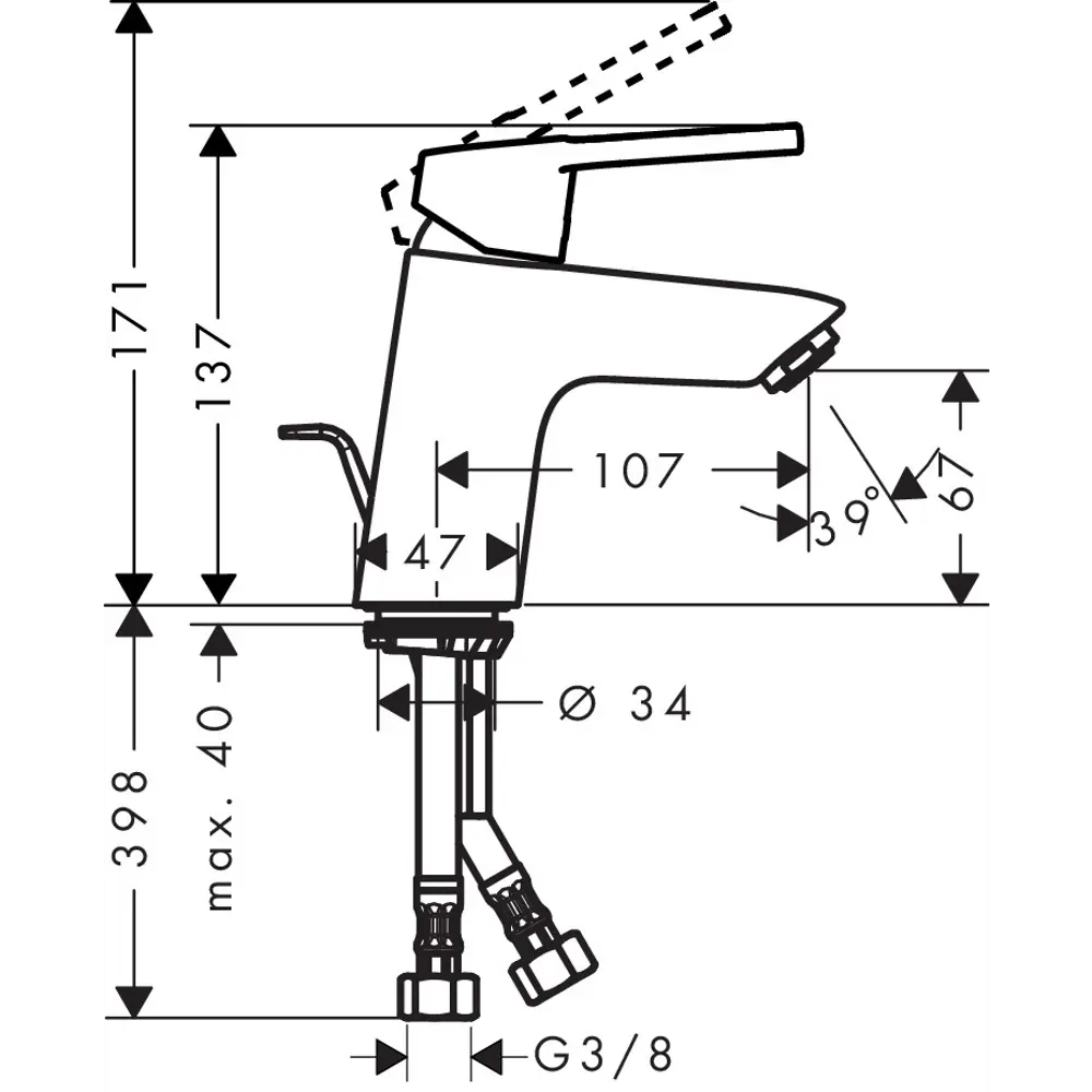 Смеситель для раковины Hansgrohe Logis Loop однорычажный, цвет хром 19898711 STLM-2034270 - Вид №8