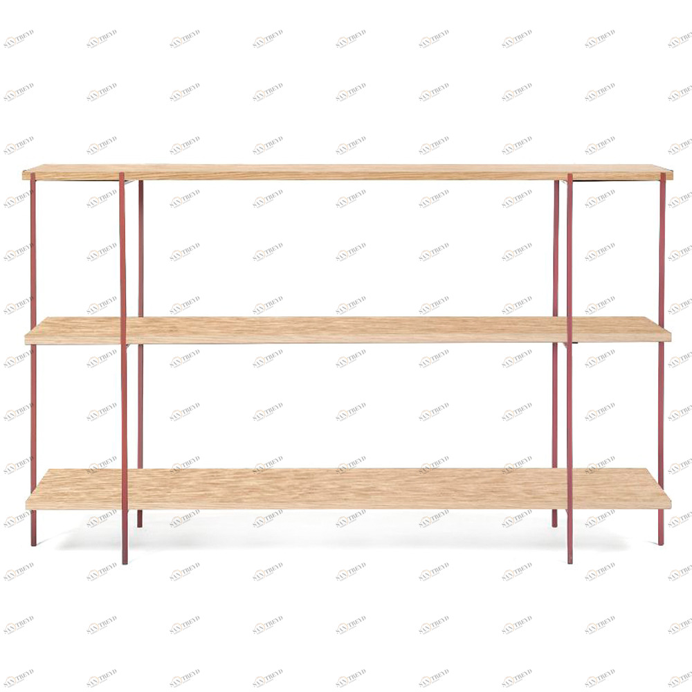 Стеллаж металлический медный, светлый дуб Florian copper INTELLIGENT DESIGN  260757 Бежевый;медный 