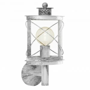 Уличный настенный светильник пластиковый серебристый Eglo Hilburn 1 94865 EGLO ФОНАРЬ 00-3897392 Серебро