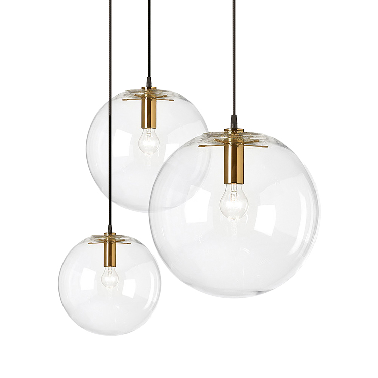Светильник подвесной 20х20 см прозрачный с золотом Ball 8722P/S/clear DELIGHT COLLECTION ДИЗАЙНЕРСКИЕ 00-3882337 Золото;прозрачный  - Вид №1